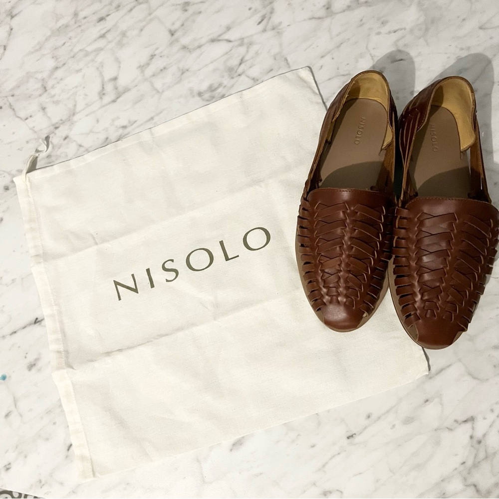 Nisolo Brown Leather Huatache Sandals/Loafers